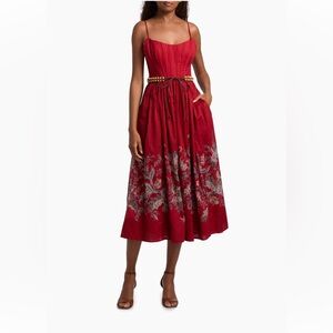 Zimmerman Elegant Red Floral Dress